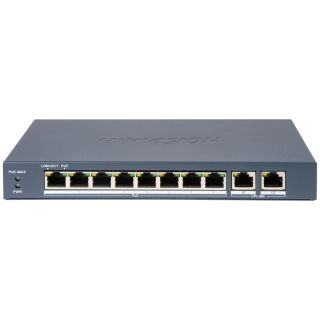 Управляемый 10-портовый PoE коммутатор Hikvision DS-3E1310P-EI(B) с 8 портами PoE