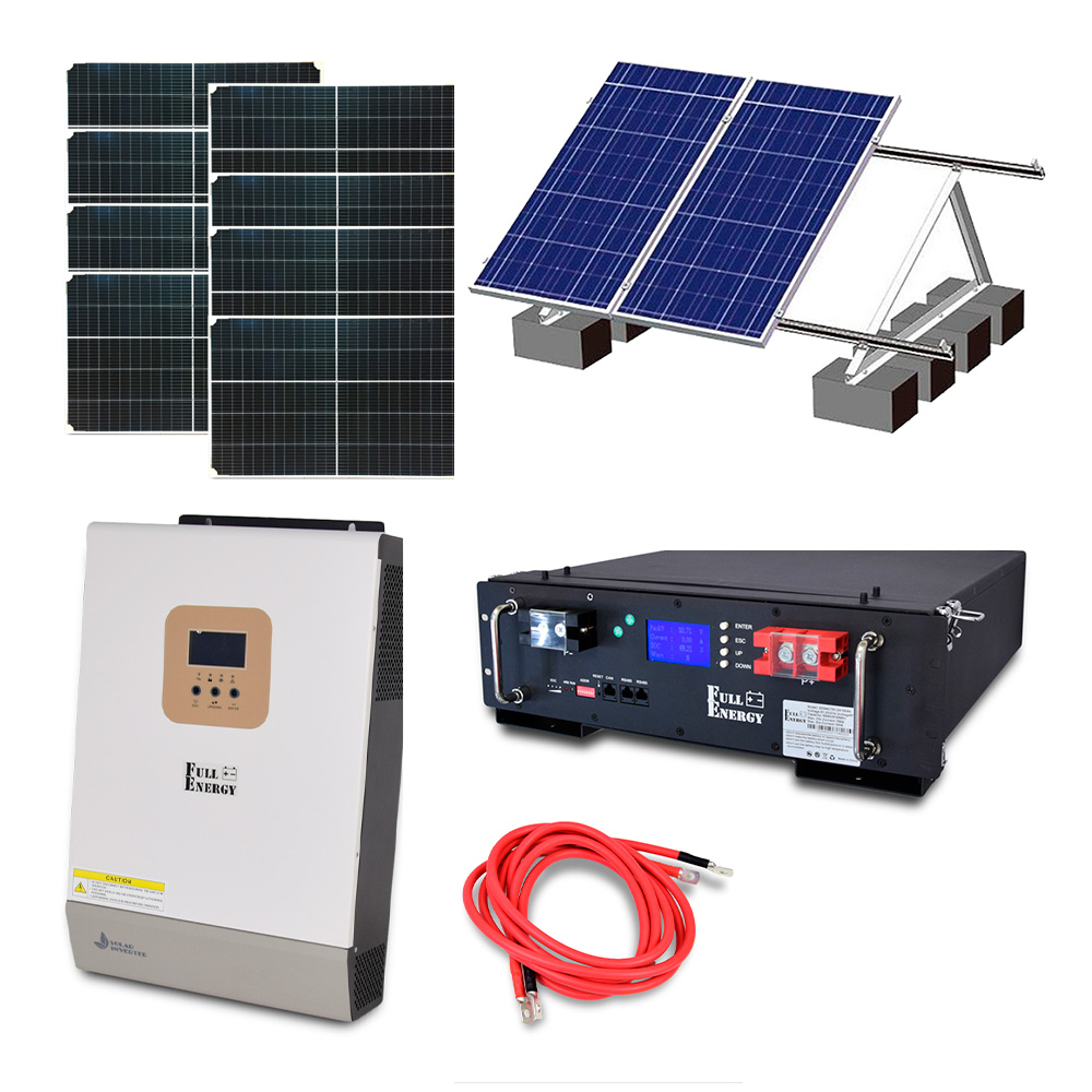 Автономная система бесперебойного питания мощностью 5 кВт с LiFePO4 АКБ, солнечными панелями и монтажным набором (балластная система) 