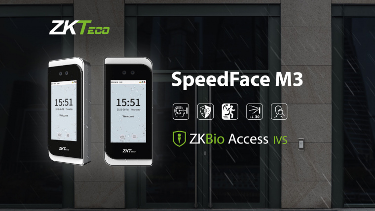 Новинка от ZKTeco: влагозащищенный биометрический терминал SpeedFace M3 с распознаванием лиц и считыванием RFID карт