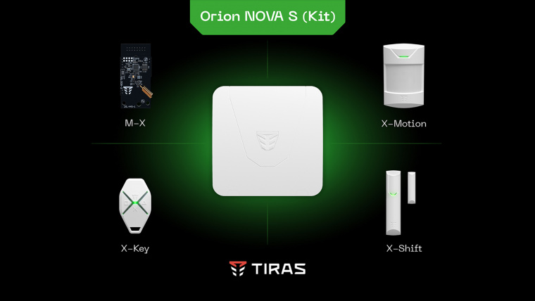 Стартовий комплект гібридної охоронної системи Orion NOVA S (Kit) від Tiras