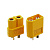 Роз'єм живлення XT60, 500В, 65А, 2-х контактний, комплект (штекер + гніздо) жовтий